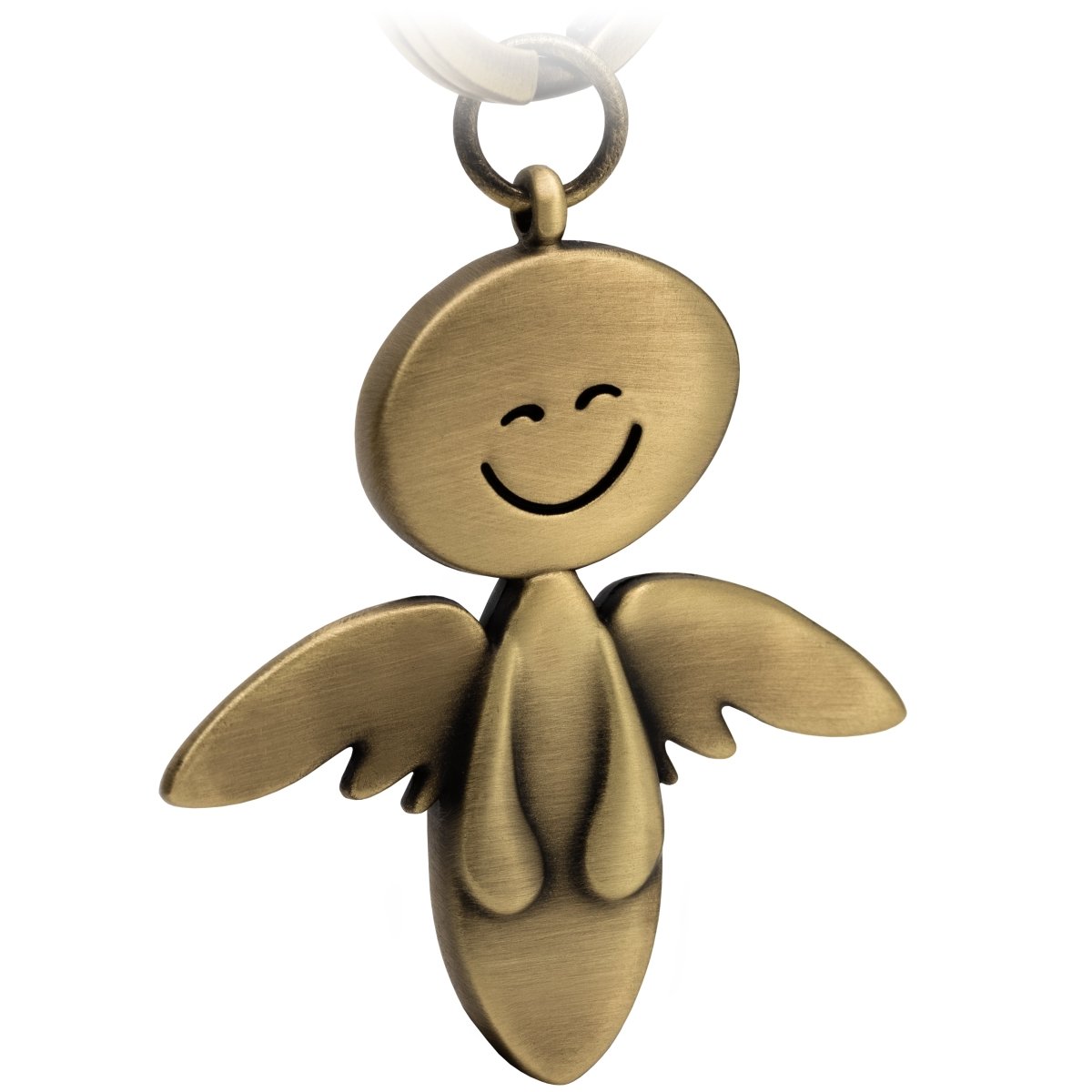 "Smile" Schutzengel Schlüsselanhänger - Engel Glücksbringer - FABACH#farbe_antique bronze