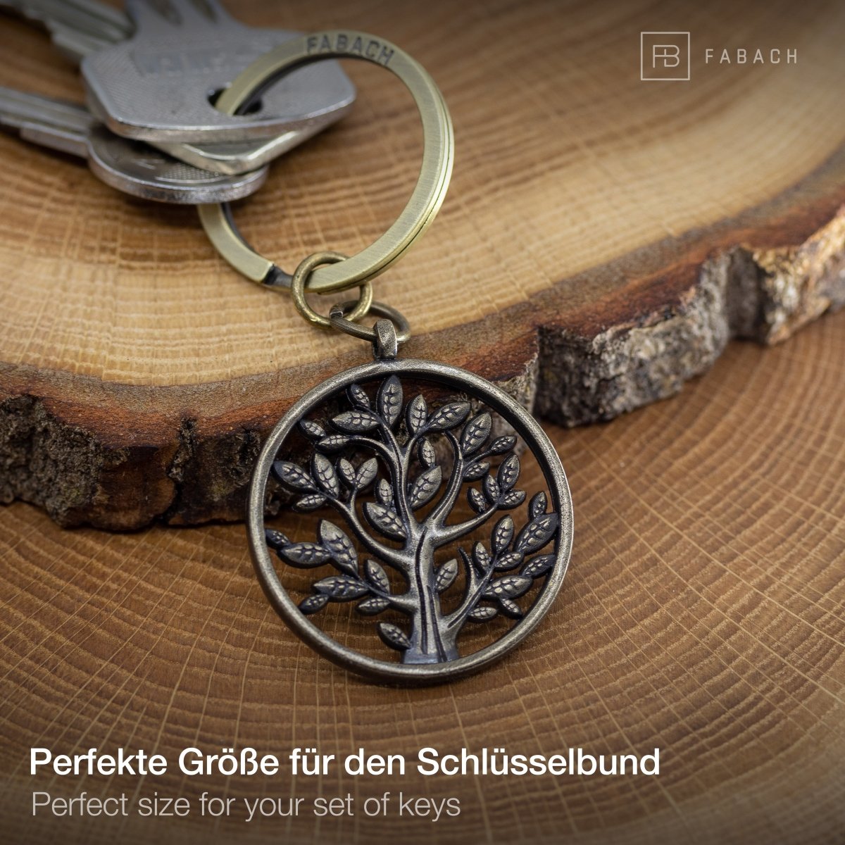 "Spring" Lebensbaum Schlüsselanhänger - Baum des Lebens Anhänger als Glücksbringer für den Schlüsselbund - FABACH#farbe_antique bronze