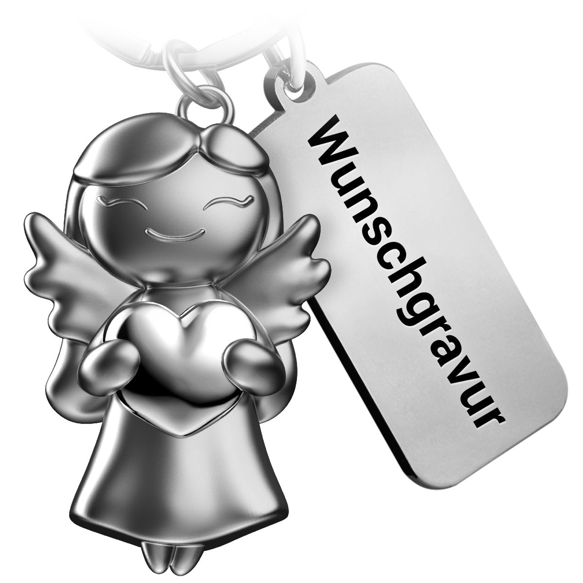 "Star" Guardian Angel Keyring - Lucky Angel with Heart - Angel Lucky Charm