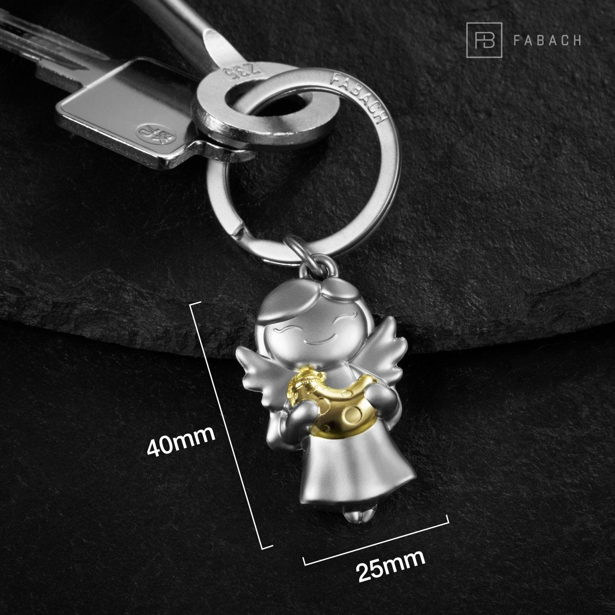 "Star" Guardian Angel Keyring - Lucky Angel with Moon - Angel Lucky Charm
