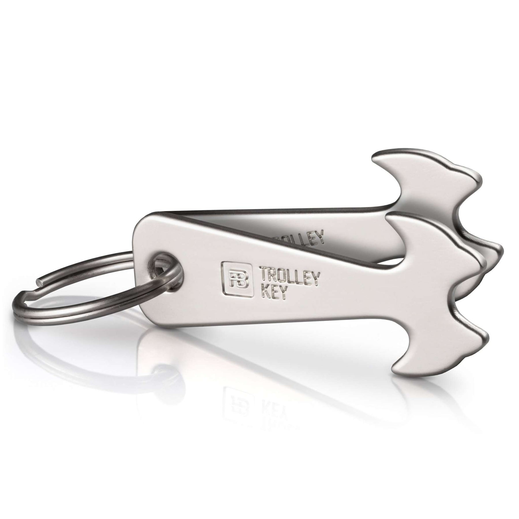 "Trolley Key" (argent) Déverrouillage de caddie compact pour caddies à chargement frontal