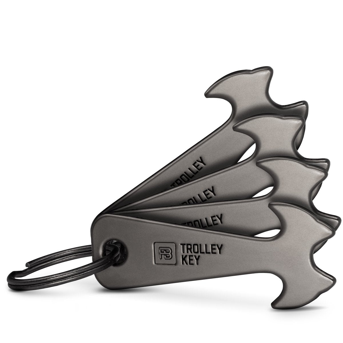 "Trolley Key" (schwarz) Kompakter Einkaufswagenlöser für Frontlader-Einkaufswagen - FABACH#größe_4 stück (vorteilspack)