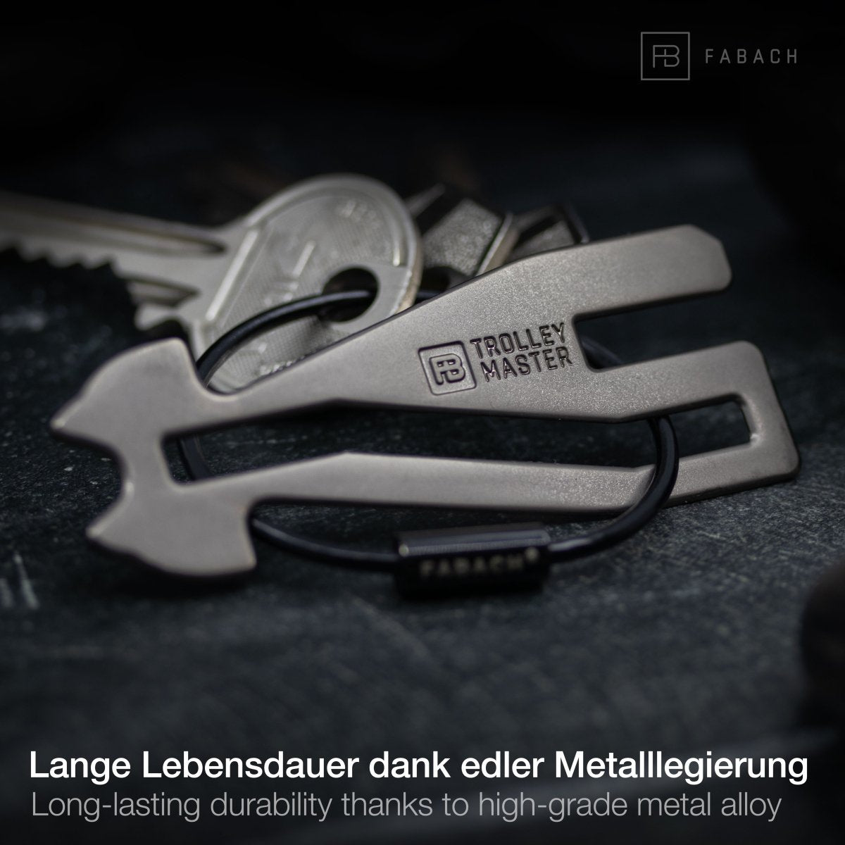 "Trolley Master" (schwarz) Der erste Einkaufswagenlöser für alle Einkaufswagen - FABACH