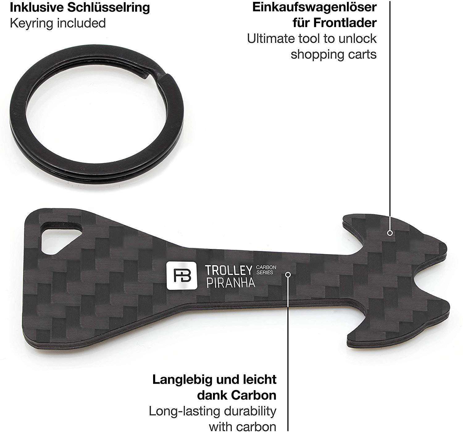 "Trolley Piranha - Carbon Series" Stabiler Einkaufswagenlöser aus ultraleichtem Carbon - FABACH