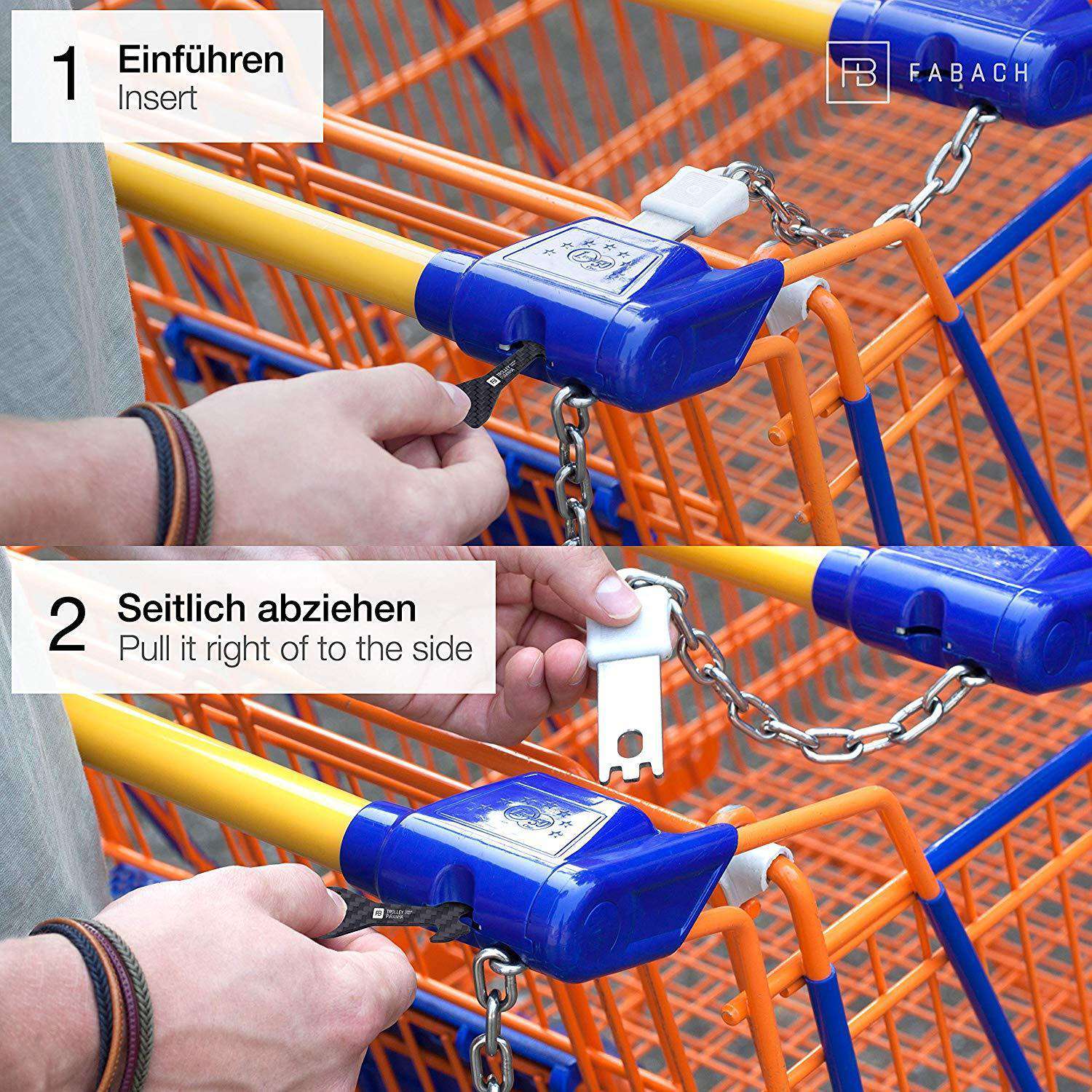 "Trolley Piranha - Carbon Series" Stabiler Einkaufswagenlöser aus ultraleichtem Carbon - FABACH