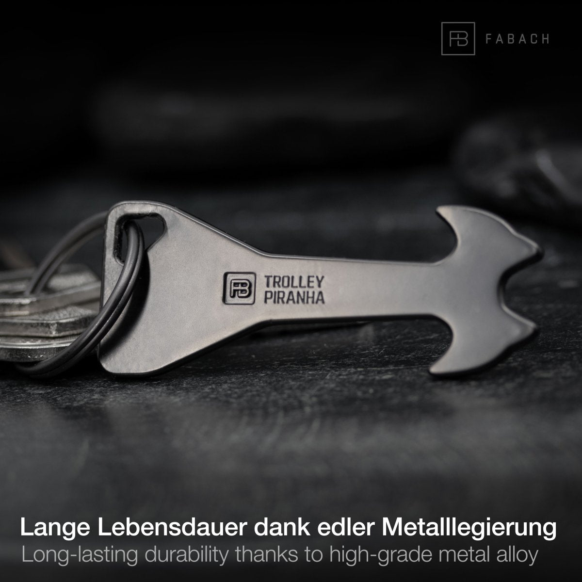 "Trolley Piranha" (schwarz) Stabiler abziehbarer Einkaufswagenlöser aus Metalllegierung - FABACH
