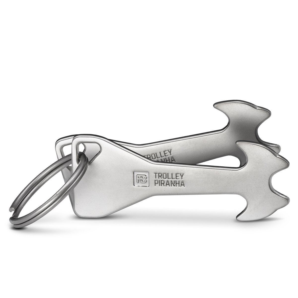 "Trolley Piranha" (silver) Stable removable shopping trolley release made of metal alloy