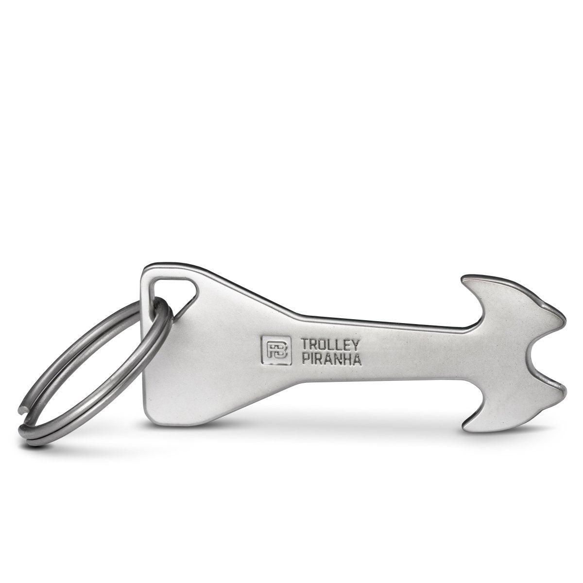 "Trolley Piranha" (silver) Stable removable shopping trolley release made of metal alloy
