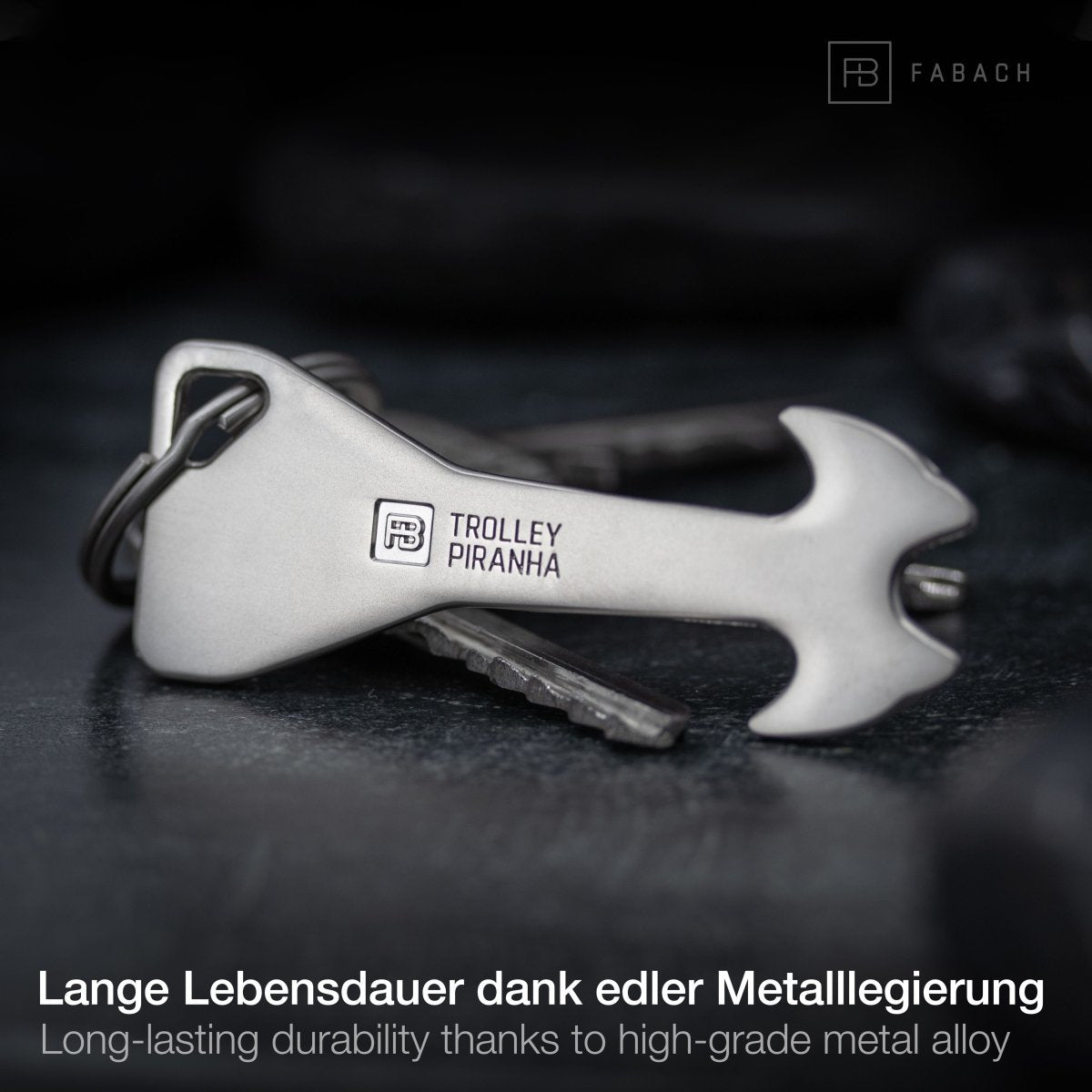 "Trolley Piranha" (silber) Stabiler abziehbarer Einkaufswagenlöser aus Metalllegierung - FABACH