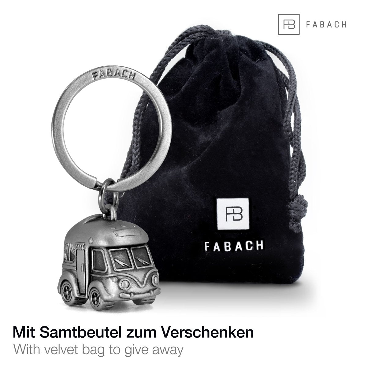 Wohnmobil Schlüsselanhänger - Niedlicher Camper Bulli Glücksbringer für Campingfans und Weltreisende - FABACH
