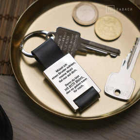 "Best Brother" Rectangle Keyring with Engraving Made of Leather - Loving Sibling Pendant