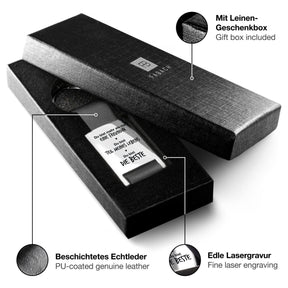 "Beste Freundin" Rectangle - Schlüsselanhänger aus Leder - Liebevoller Freundinnen Schlüsselanhänger - Gravur "Du bist die Beste" - FABACH – Die Schlüsselanhänger - Schmiede