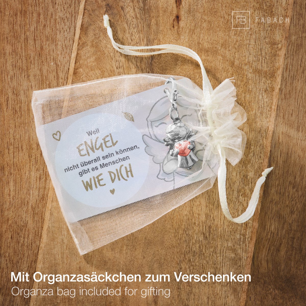 "Beste Freundin" Schutzengel Schlüsselanhänger - Schutzengel Star mit Herz und Karte mit liebevoller Botschaft - FABACH – Die Schlüsselanhänger - Schmiede