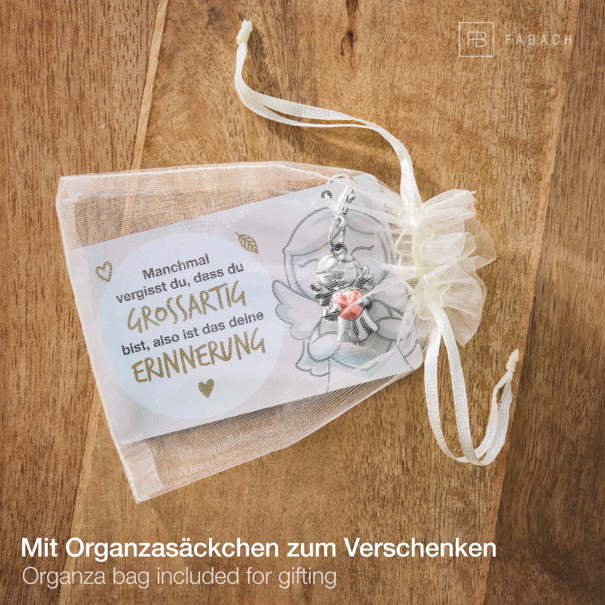 "Beste Freundin" Schutzengel Schlüsselanhänger - Schutzengel Star mit Herz und Karte mit liebevoller Botschaft - FABACH – Die Schlüsselanhänger - Schmiede