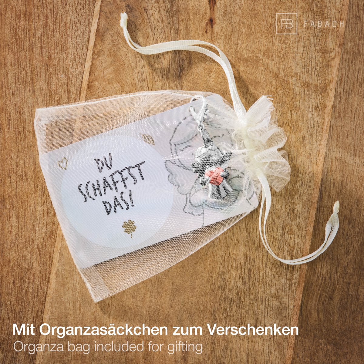 "Beste Freundin" Schutzengel Schlüsselanhänger - Schutzengel Star mit Herz und Karte mit liebevoller Botschaft - FABACH#botschaft_Du schaffst das