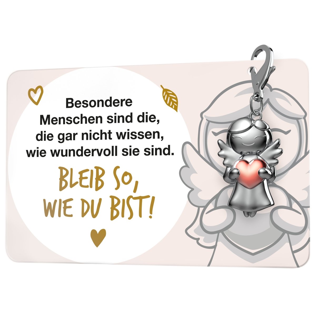 "Beste Freundin" Schutzengel Schlüsselanhänger - Schutzengel Star mit Herz und Karte mit liebevoller Botschaft - FABACH#botschaft_Bleib so wie du bist