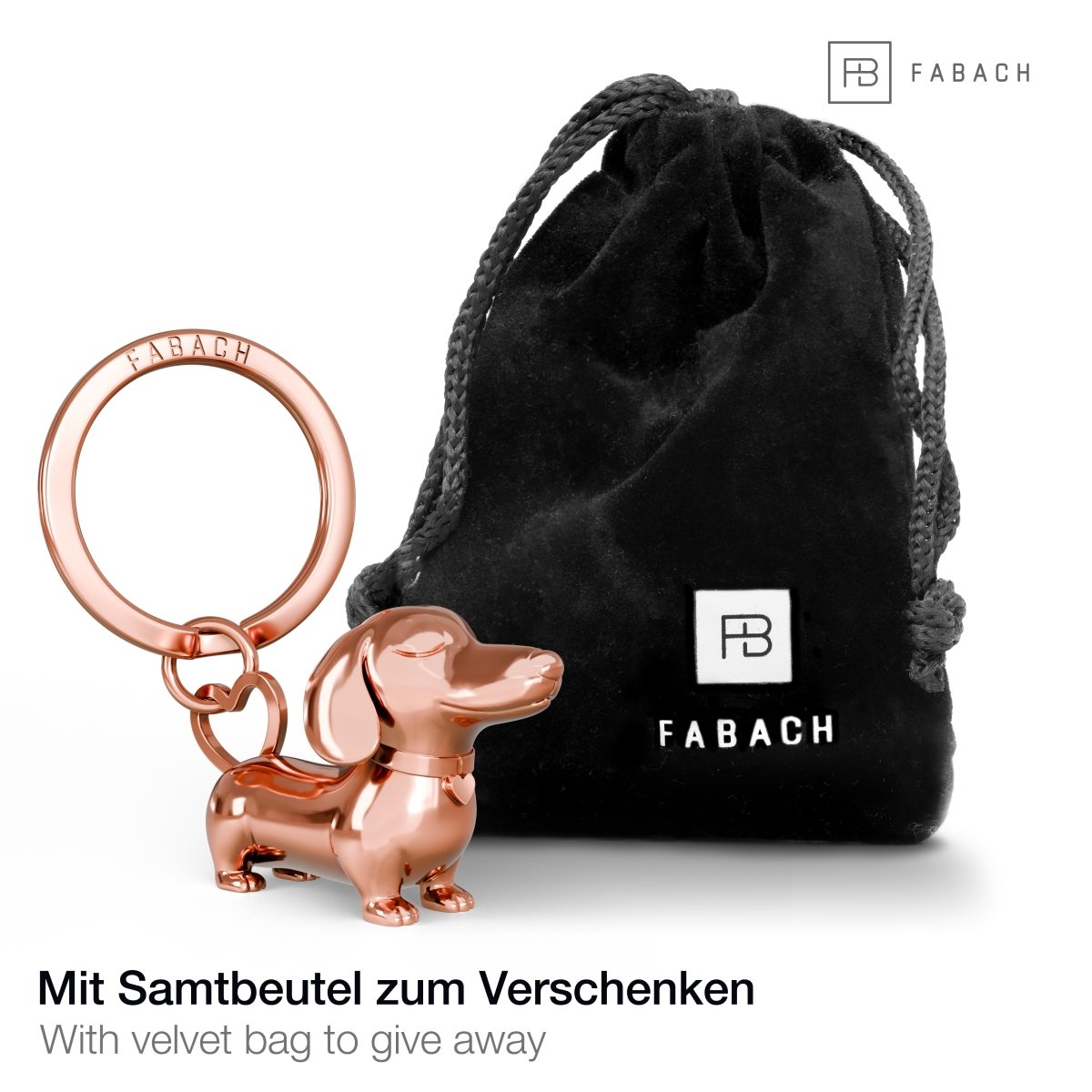 Dackel-Schlüsselanhänger - Süßer Dachshund als Glücksbringer - Geschenk für Dackel Fans - FABACH – Die Schlüsselanhänger-Schmiede