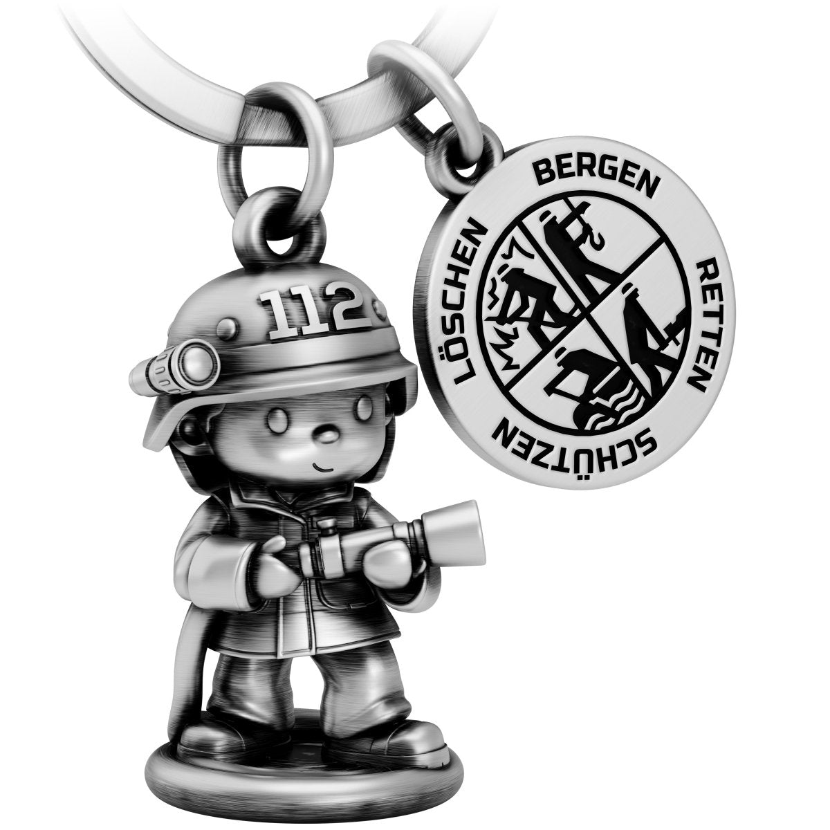 Feuerwehrmann Schlüsselanhänger mit Plakette - Glücksbringer für Feuerwehrleute - Dankeschön für Feuerwehrmann Feuerwehrfrau - FABACH – Die Schlüsselanhänger-Schmiede
