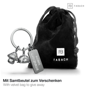 Viel Glück Schlüsselanhänger mit Glückspilz und Glückskäfer - Glücksbringer mit Gravur "Kleiner Glücksbringer" - FABACH – Die Schlüsselanhänger - Schmiede