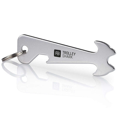Extracteur de caddie "Trolley Shark" (argent) avec décapsuleur en acier inoxydable