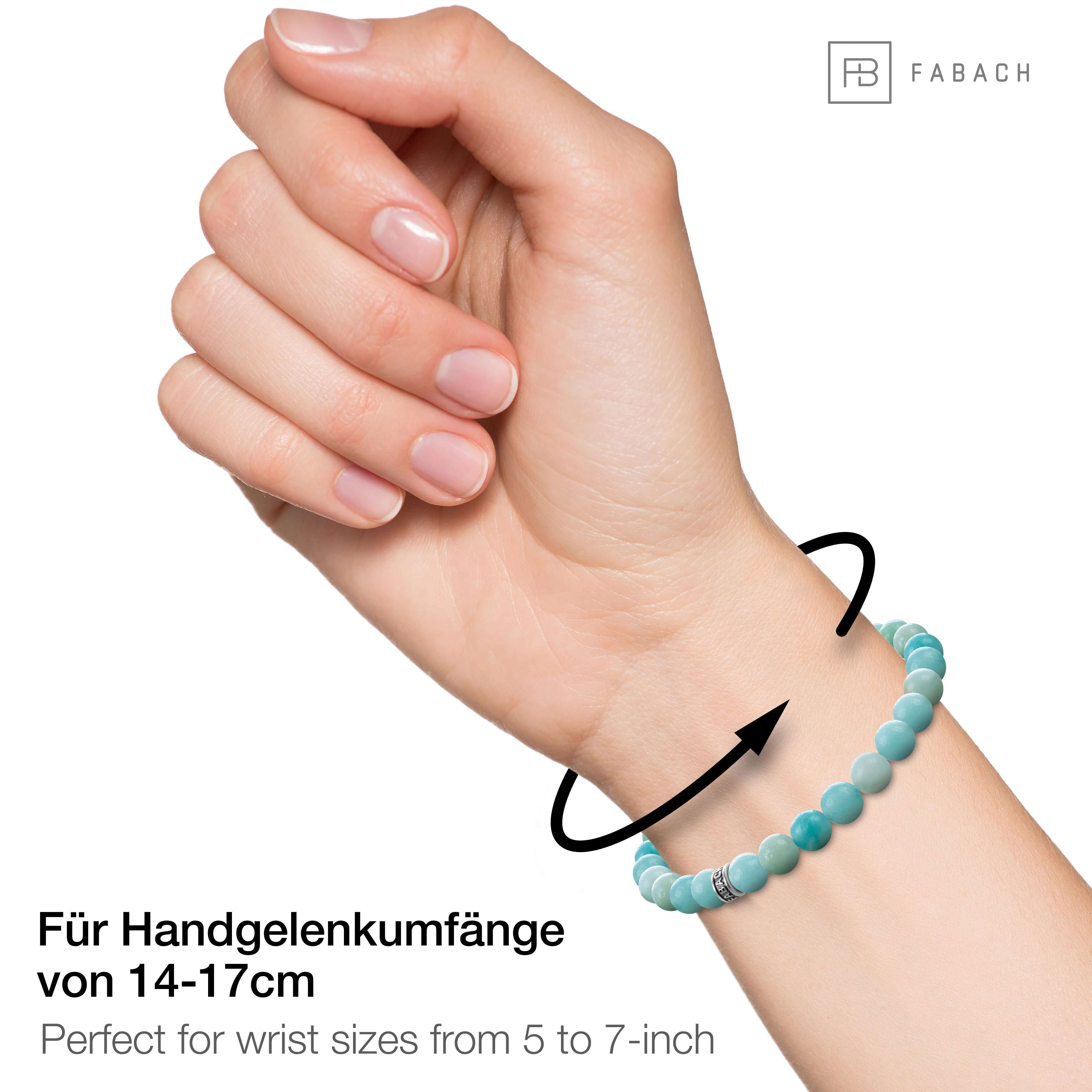 Perlenarmband mit 925 Sterling Silber-Perle - FABACH#Stein_Amazonit (tuerkis)