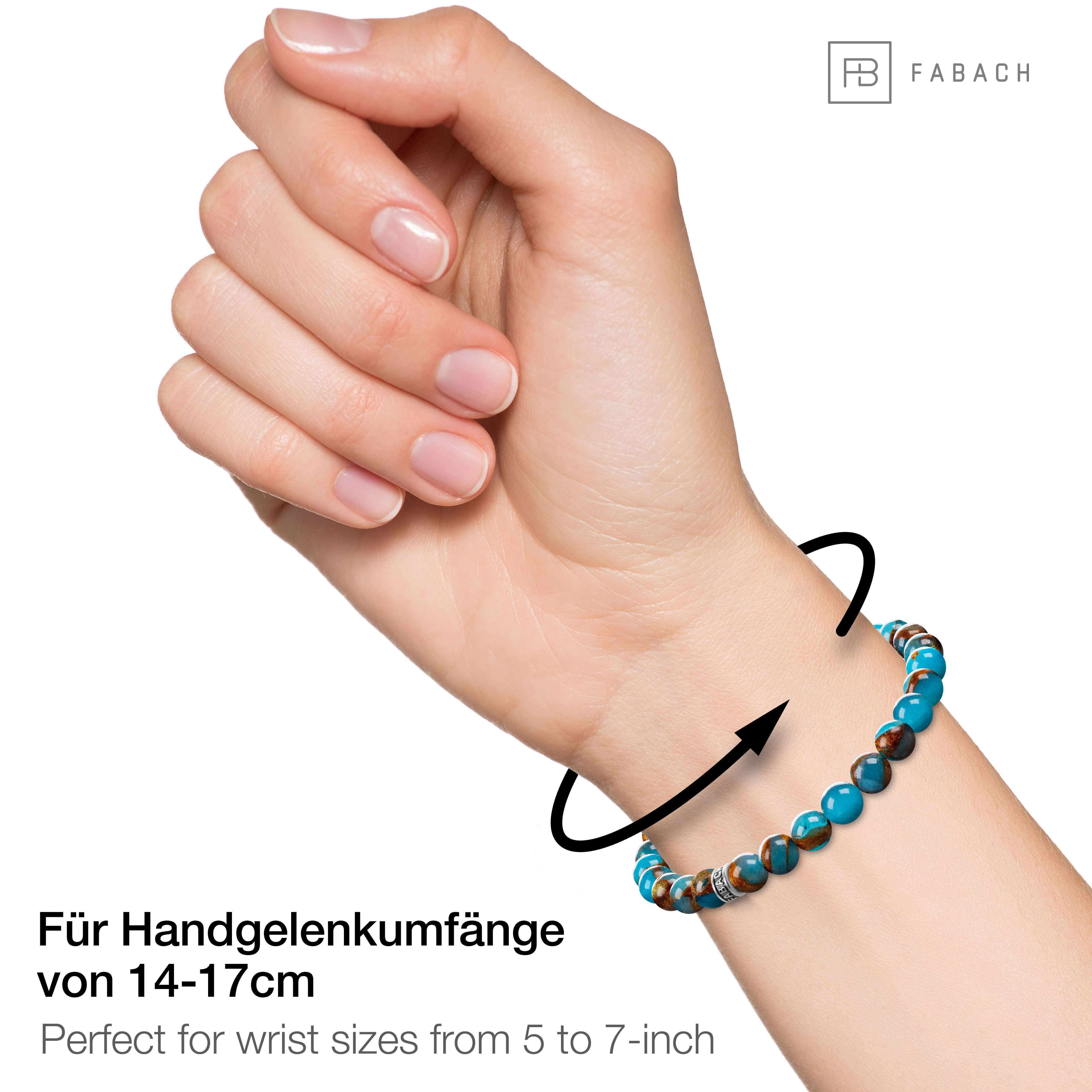 Perlenarmband mit 925 Sterling Silber-Perle - FABACH#Stein_Blauer Goldstein (gold-blau)