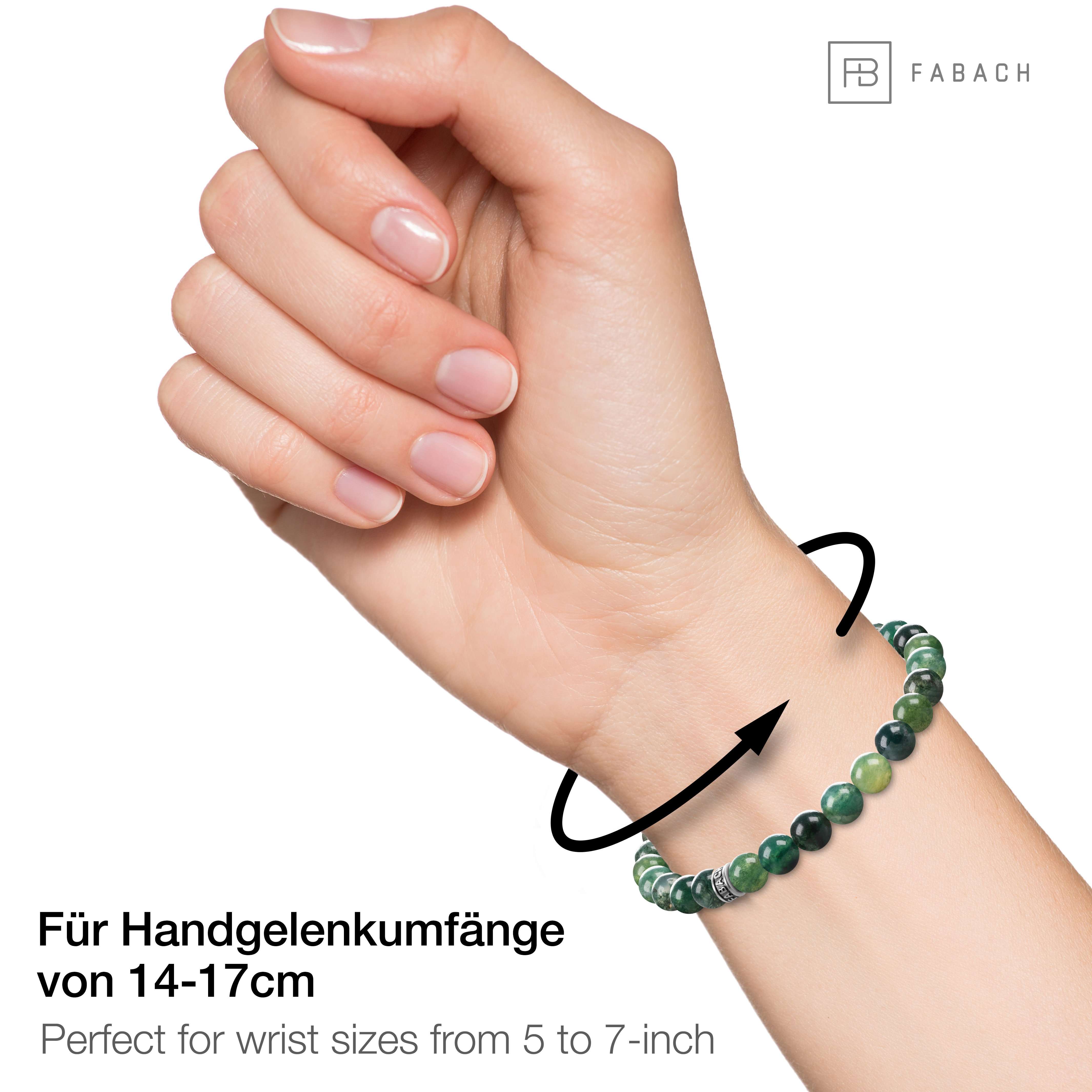 Perlenarmband mit 925 Sterling Silber-Perle - FABACH#Stein_Achat (meeresgruen)