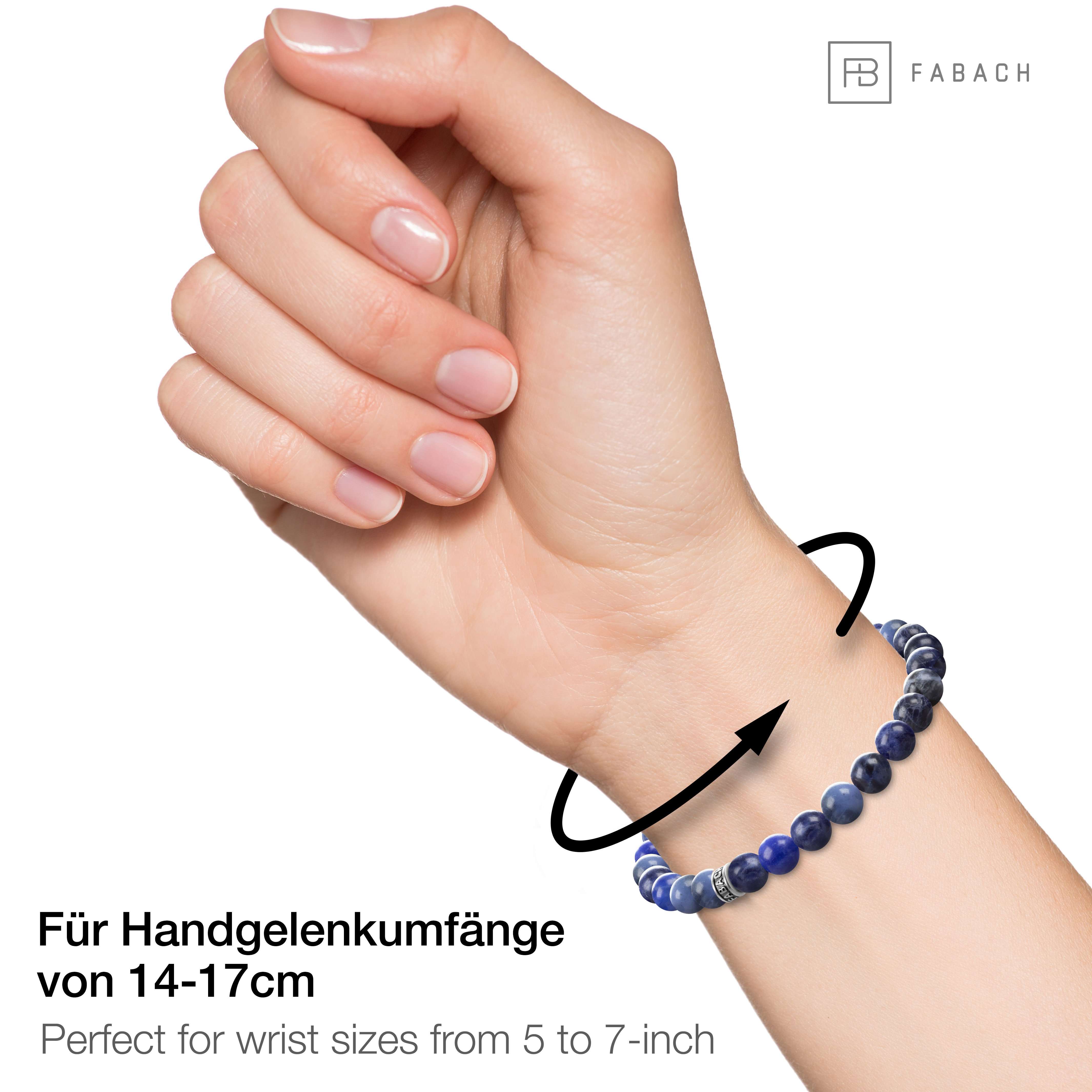 Perlenarmband mit 925 Sterling Silber-Perle - FABACH#Stein_Sodalith (blau)
