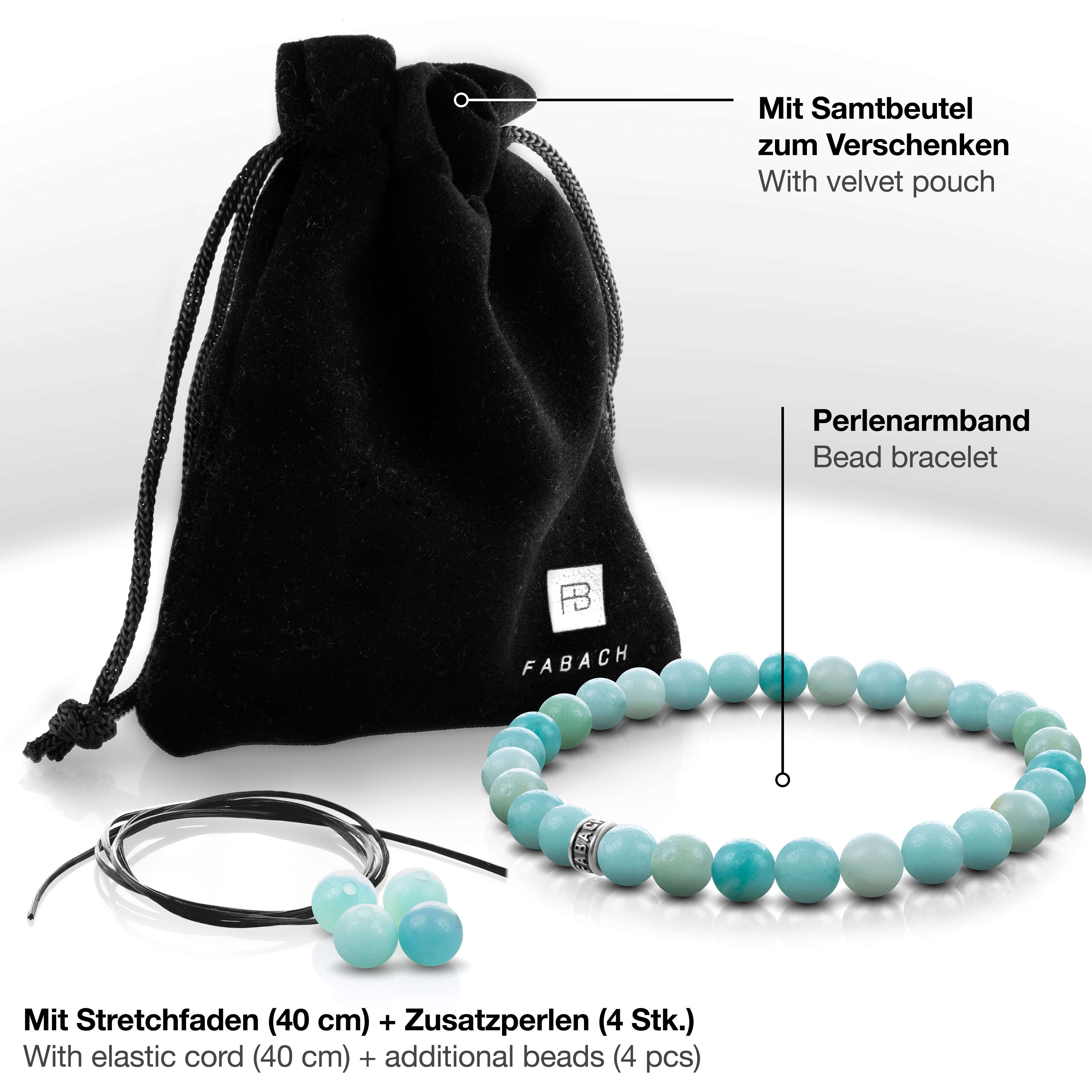 Perlenarmband mit 925 Sterling Silber-Perle - FABACH#Stein_Amazonit (tuerkis)