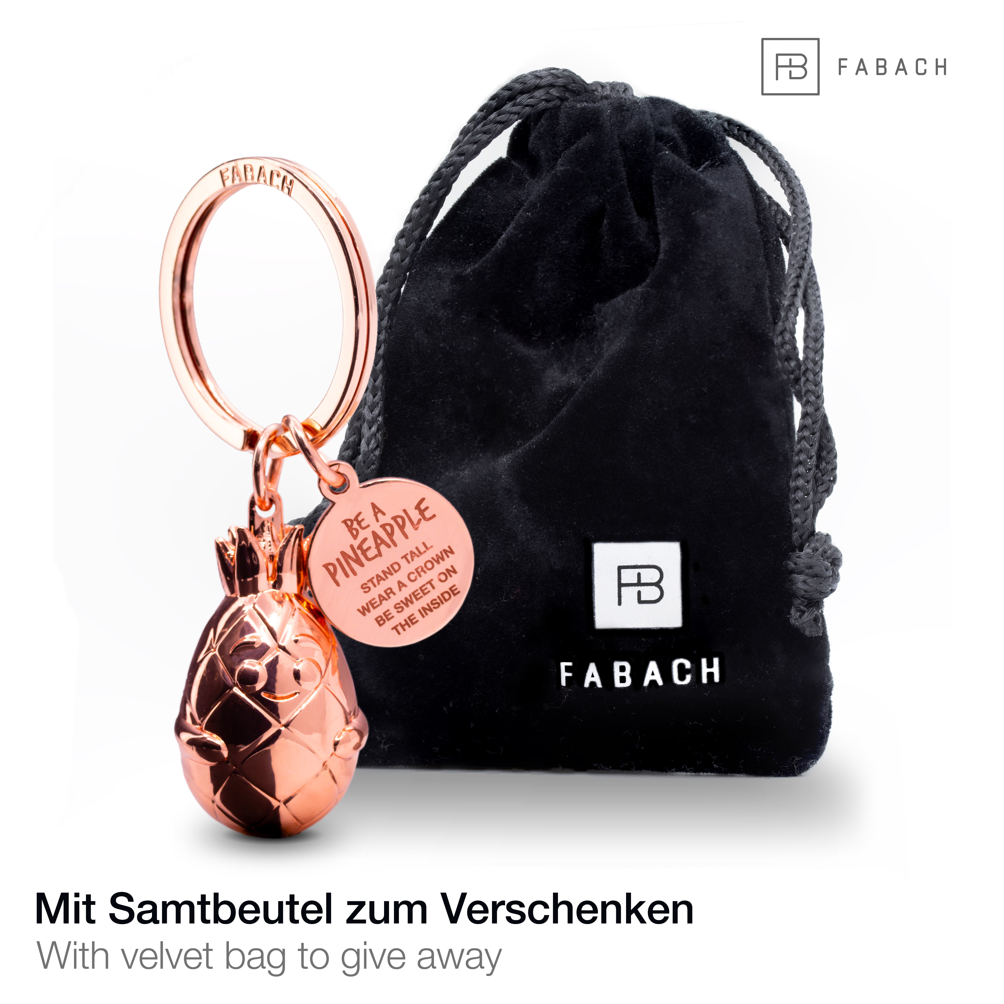 "Be a pineapple" Ananas Schlüsselanhänger "Piny" mit Gravur - Süßer motivierender Glücksbringer#farbe_roségold