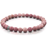 Perlenarmband mit 925 Sterling Silber-Perle - FABACH#Stein_Rhodochrosit (rosa-rot)
