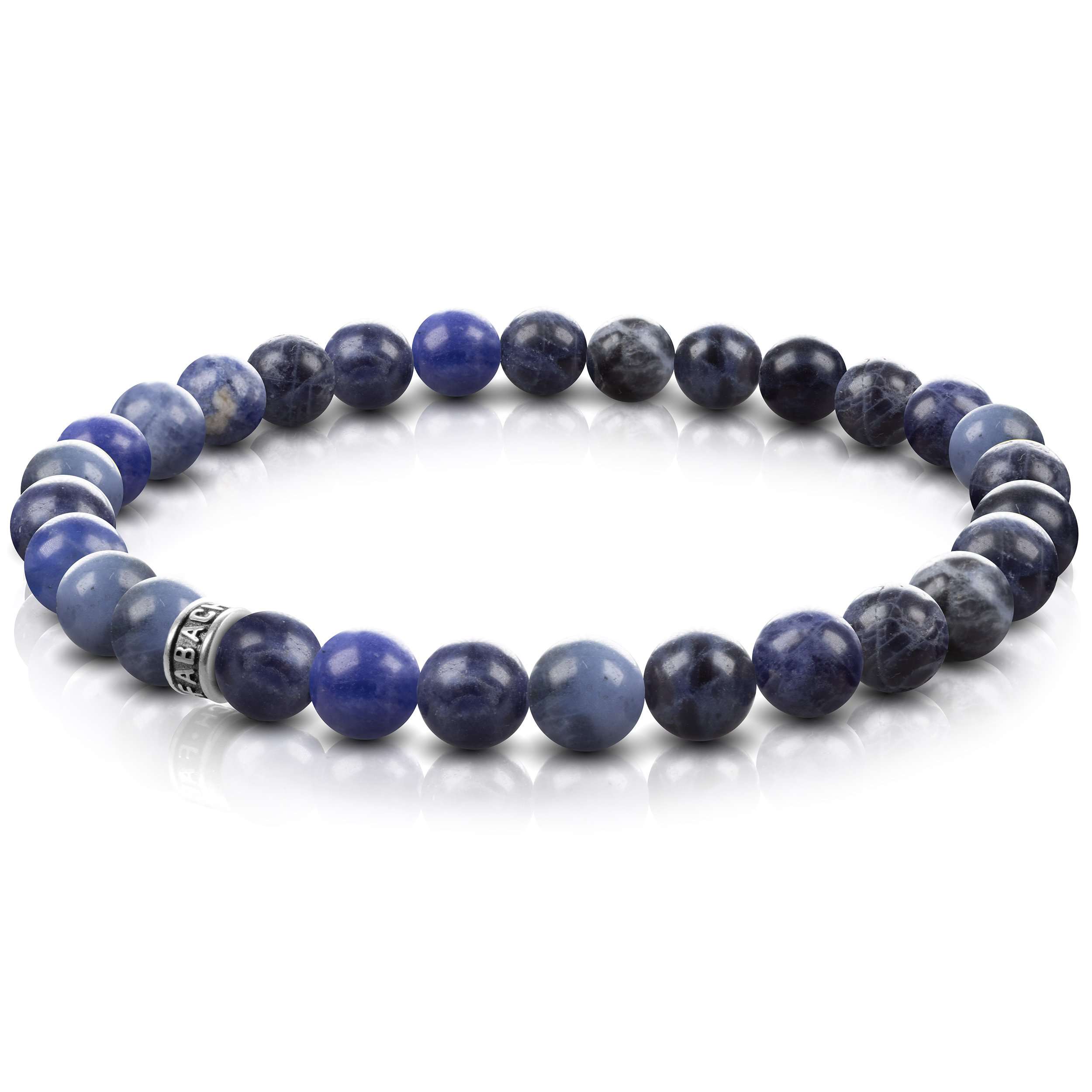 Perlenarmband mit 925 Sterling Silber-Perle - FABACH#Stein_Sodalith (blau)
