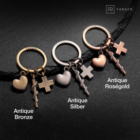 "Asklepiosstab" Schlüsselanhänger mit medizinischem Kreuz und Herz - Äskulapstab als Geschenk für Arzt Pfleger Krankenschwester - FABACH – Die Schlüsselanhänger-Schmiede