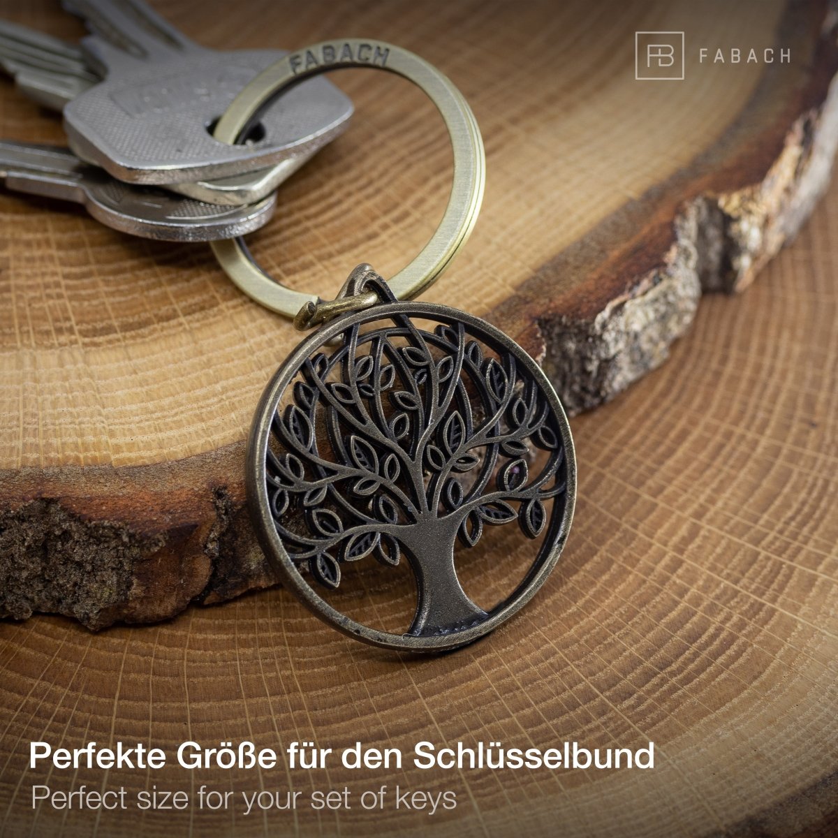 "Autumn" Lebensbaum Schlüsselanhänger - Baum des Lebens Anhänger als Glücksbringer für den Schlüsselbund - FABACH#farbe_antique bronze