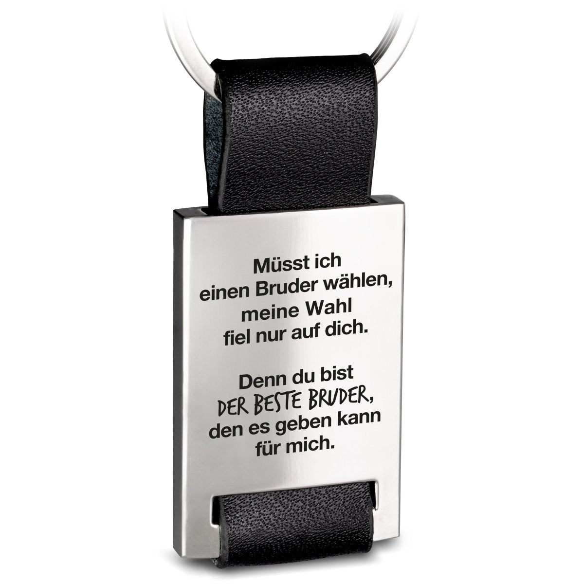 "Bester Bruder" Rectangle-Schlüsselanhänger mit Gravur aus Leder - Liebevoller Geschwister Anhänger - FABACH – Die Schlüsselanhänger-Schmiede