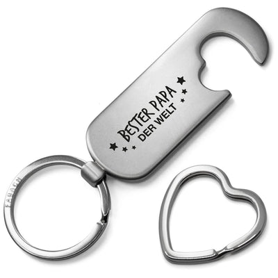 Porte-clés "Meilleur Papa du Monde" avec décapsuleur et gravure