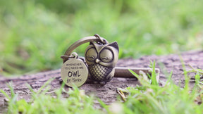 "Owl be there" Eule Schlüsselanhänger "Owly" mit Gravur - Süße Eule Glücksbringer