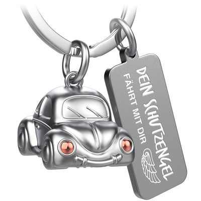 "Car" miniature car keychain - sweet lucky charm for car drivers - with engraving "Your guardian angel drives with you"