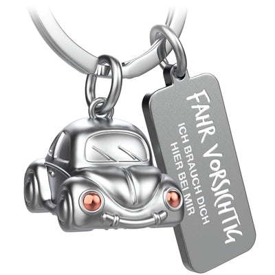 "Car" miniature car keychain - sweet lucky charm for car drivers - with engraving "Drive carefully"