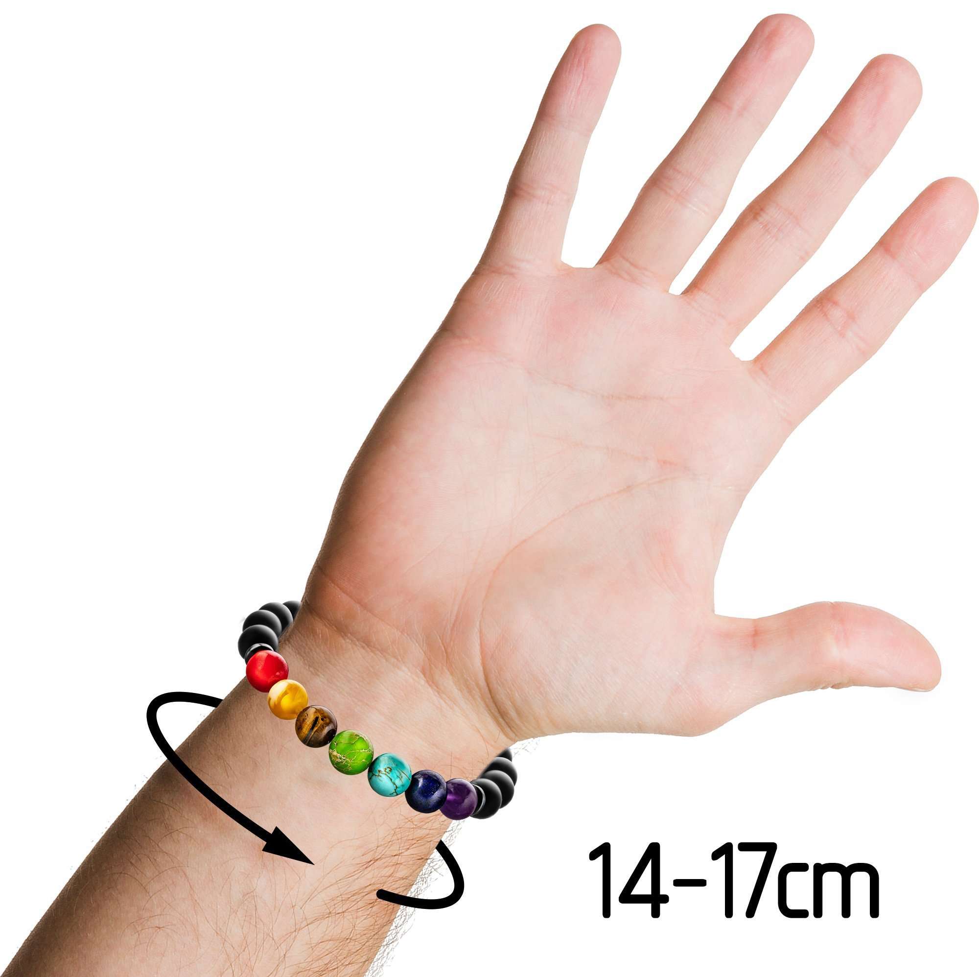 Chakra-Perlenarmbänder mit 8mm Schmuckstein-Perlen - FABACH#Stil_7 Chakren