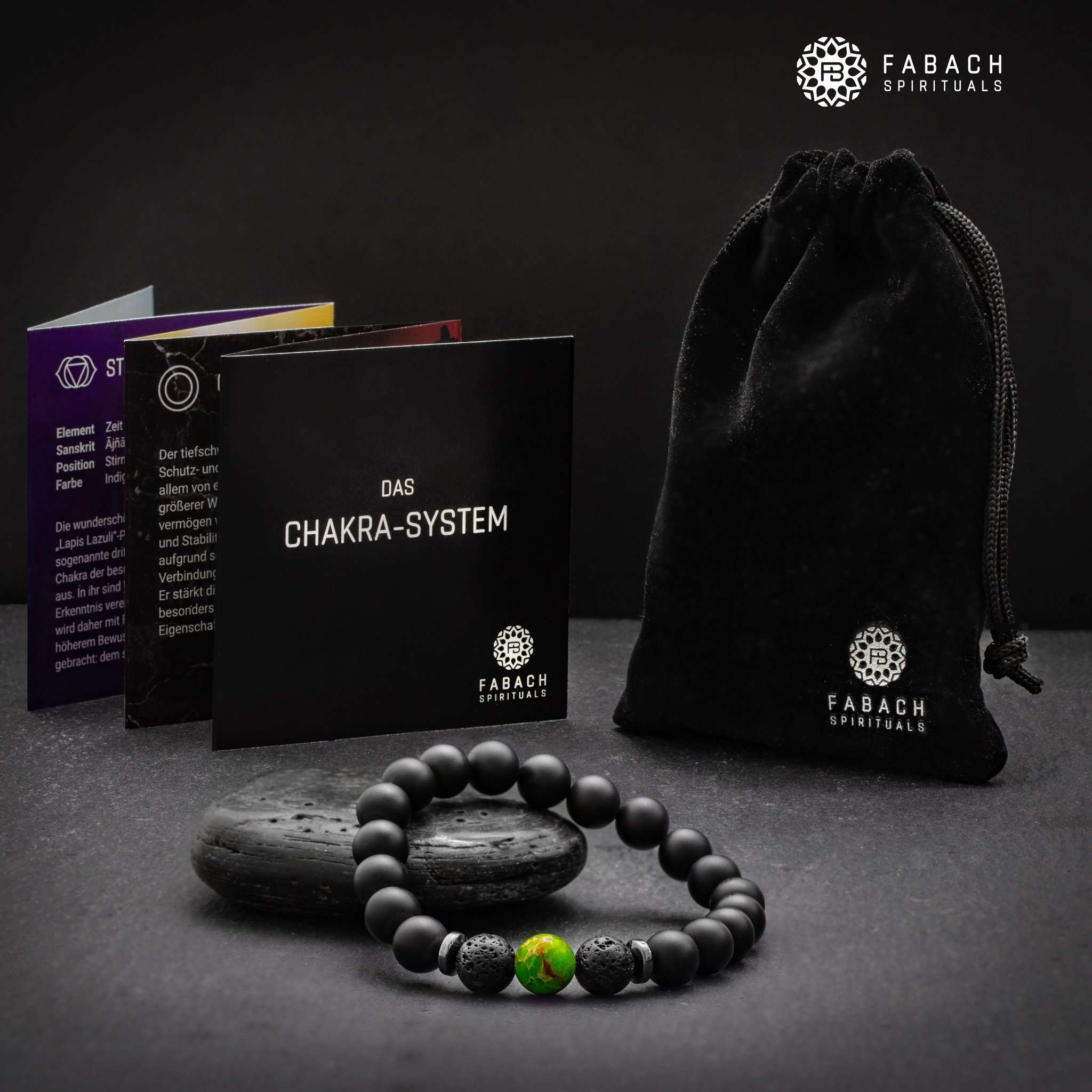 Chakra-Perlenarmbänder mit 8mm Schmuckstein-Perlen - FABACH#Stil_Anahata (Gruen)