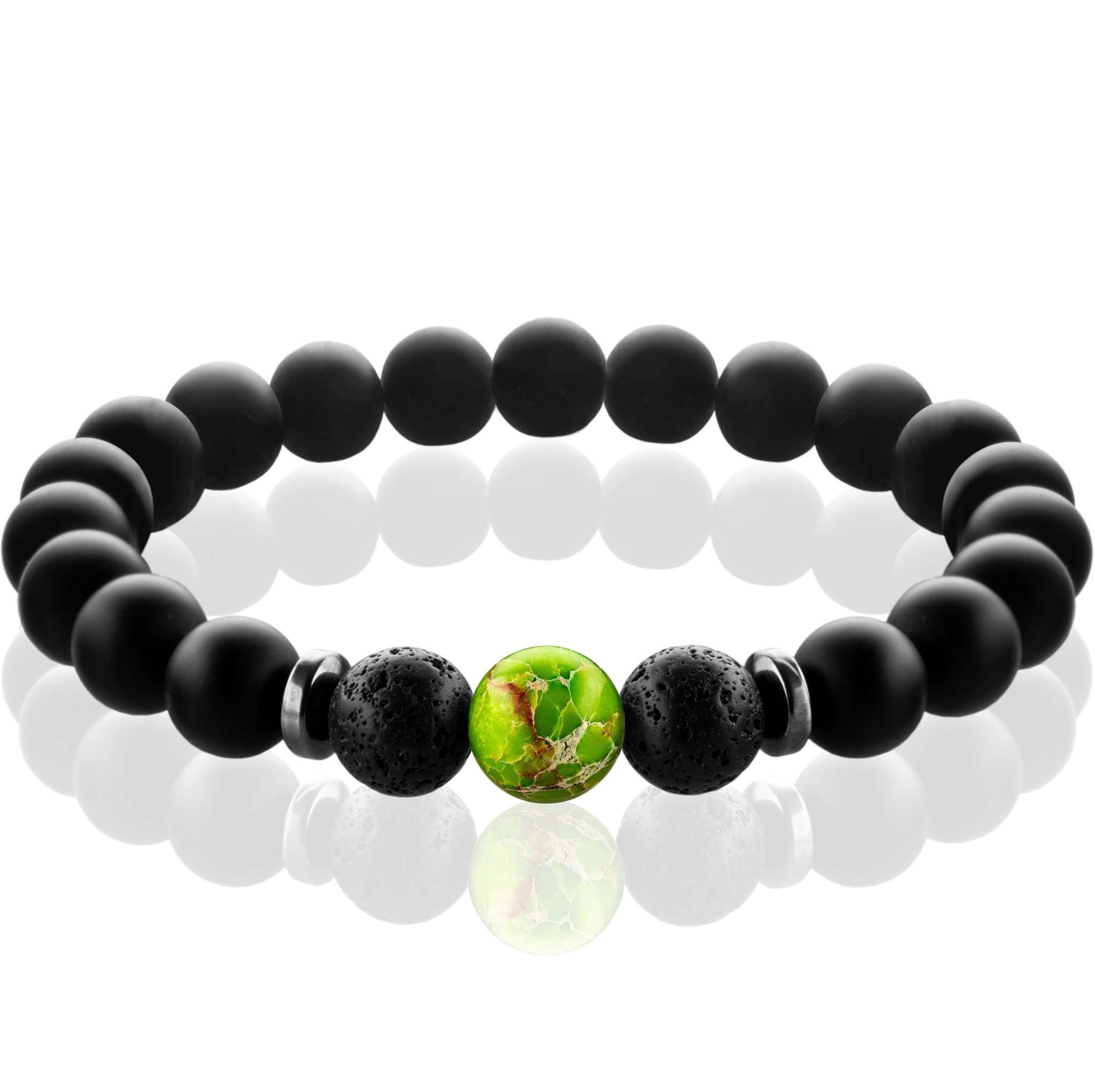 Chakra-Perlenarmbänder mit 8mm Schmuckstein-Perlen - FABACH#Stil__Anahata (Gruen)