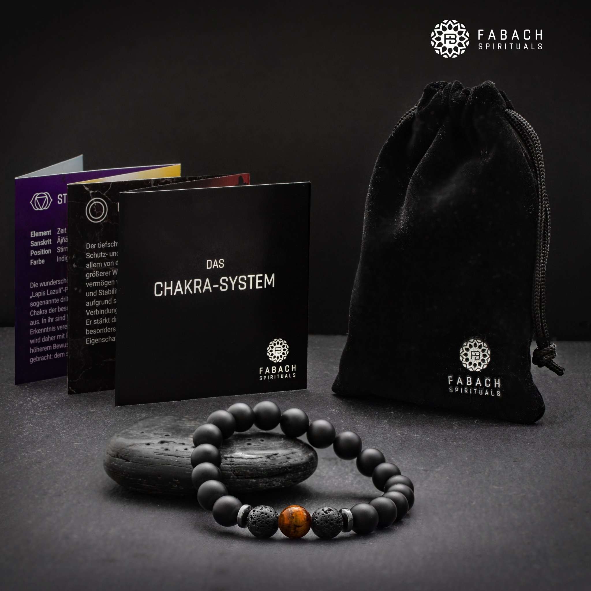 Chakra-Perlenarmbänder mit 8mm Schmuckstein-Perlen - FABACH#Stil_Manipura (Braun-Gelb)