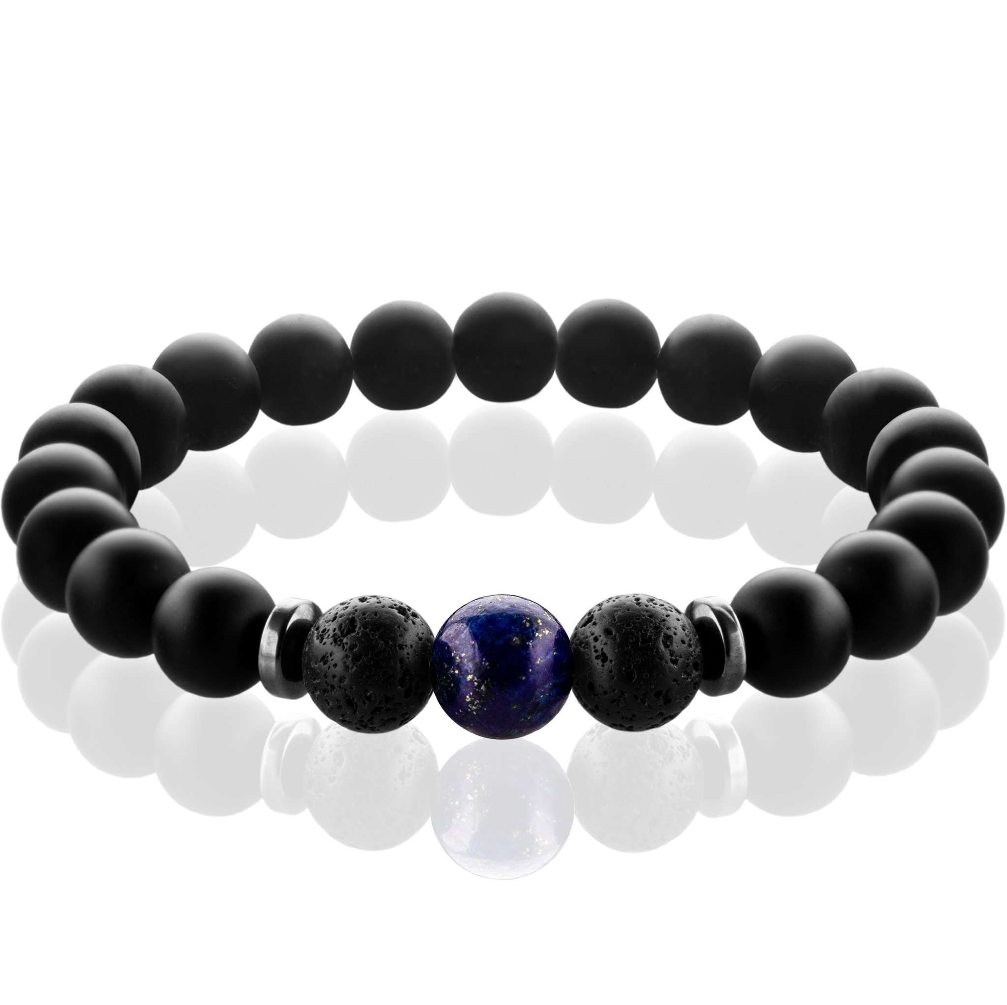Chakra-Perlenarmbänder mit 8mm Schmuckstein-Perlen - FABACH#Stil_Anja (Indigo-Blau)
