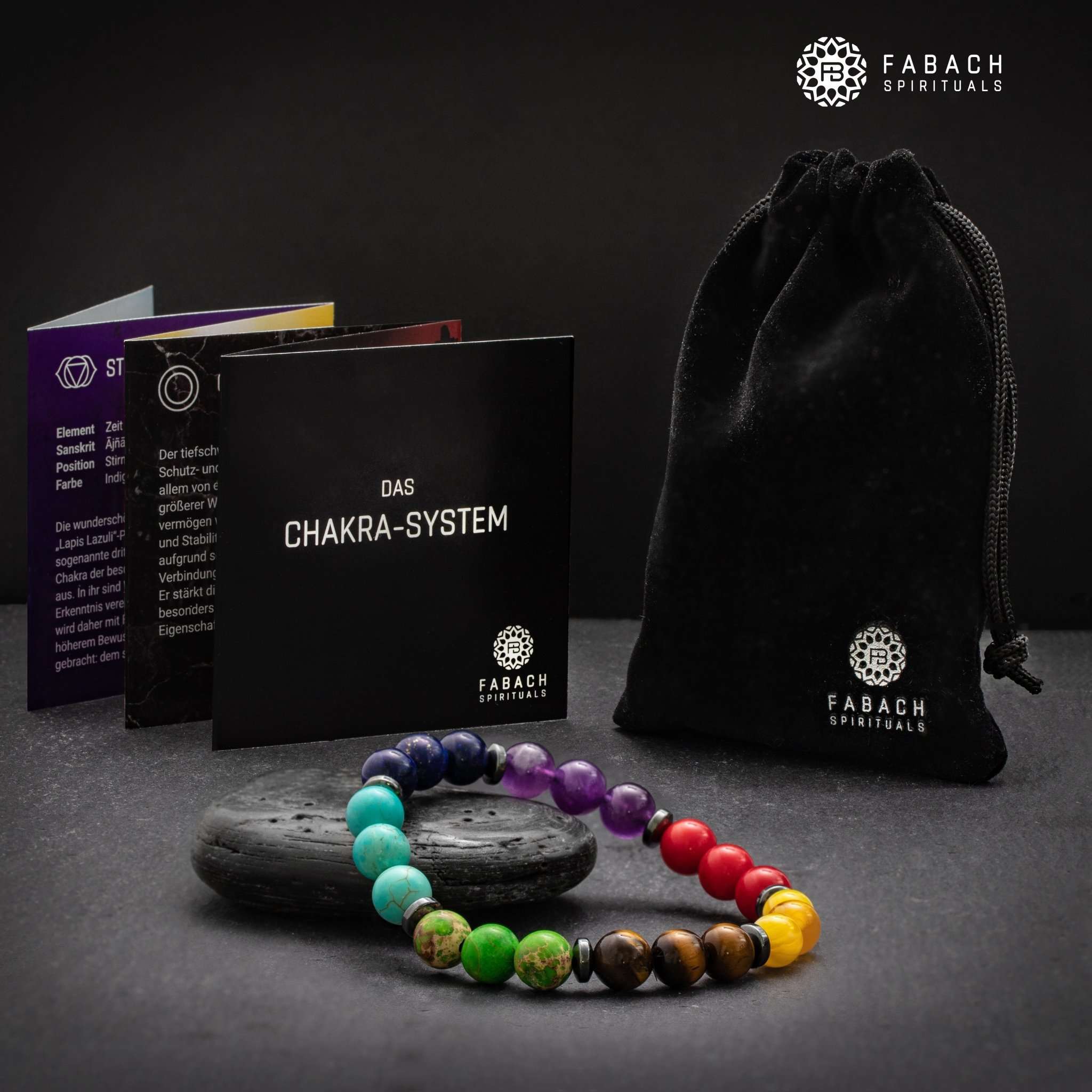 Chakra-Perlenarmbänder mit 8mm Schmuckstein-Perlen - FABACH#Stil_21 Chakren