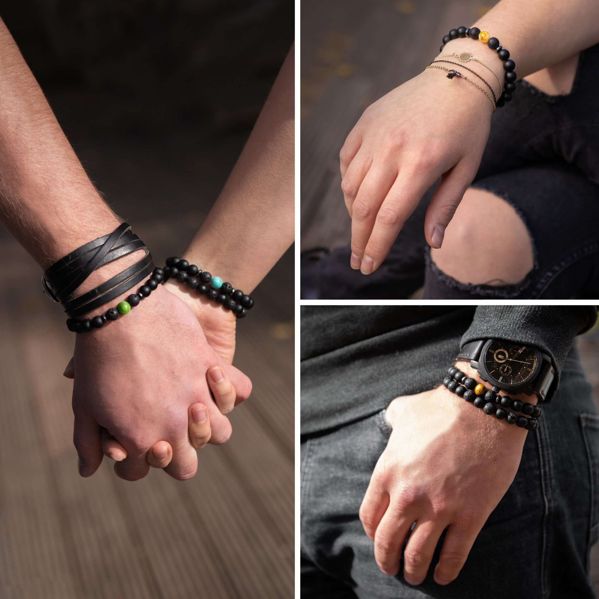 Chakra-Perlenarmbänder mit 8mm Schmuckstein-Perlen - FABACH