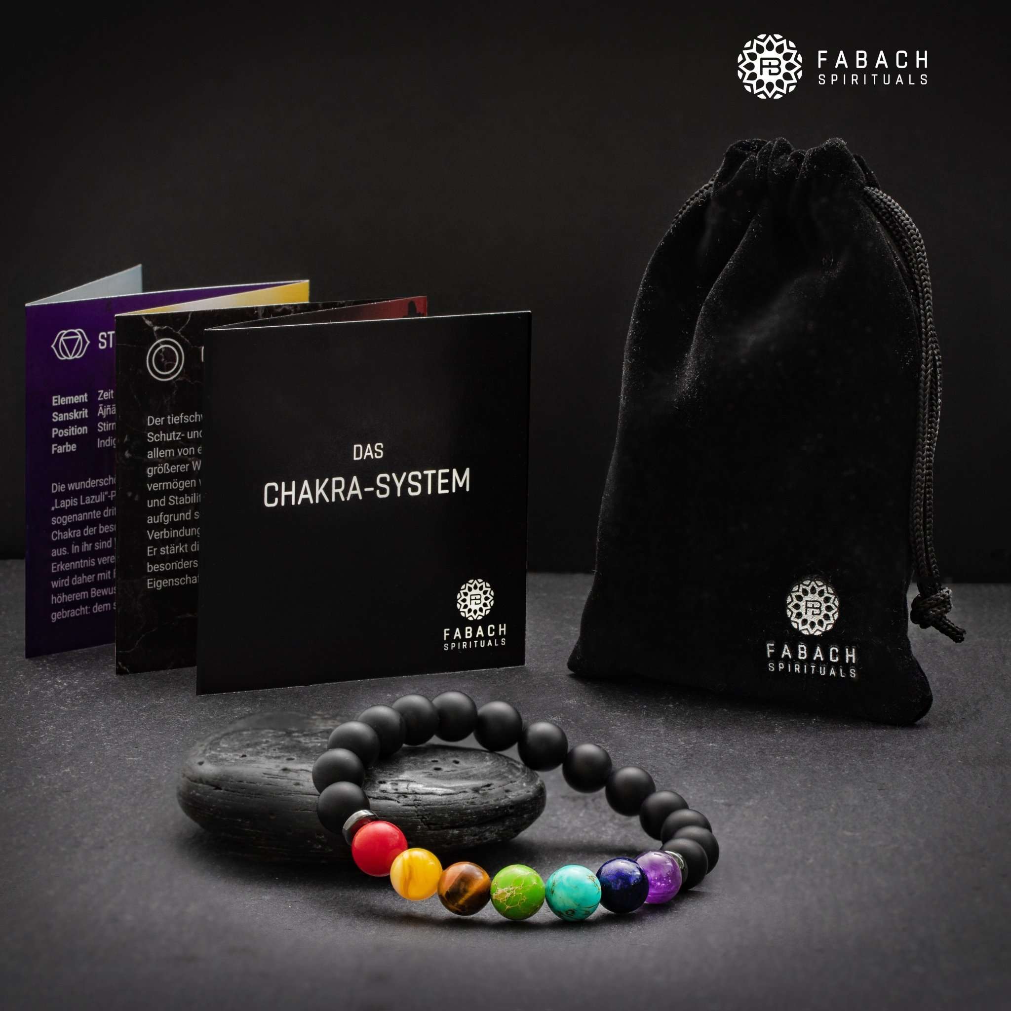 Chakra-Perlenarmbänder mit 8mm Schmuckstein-Perlen - FABACH#Stil_7 Chakren