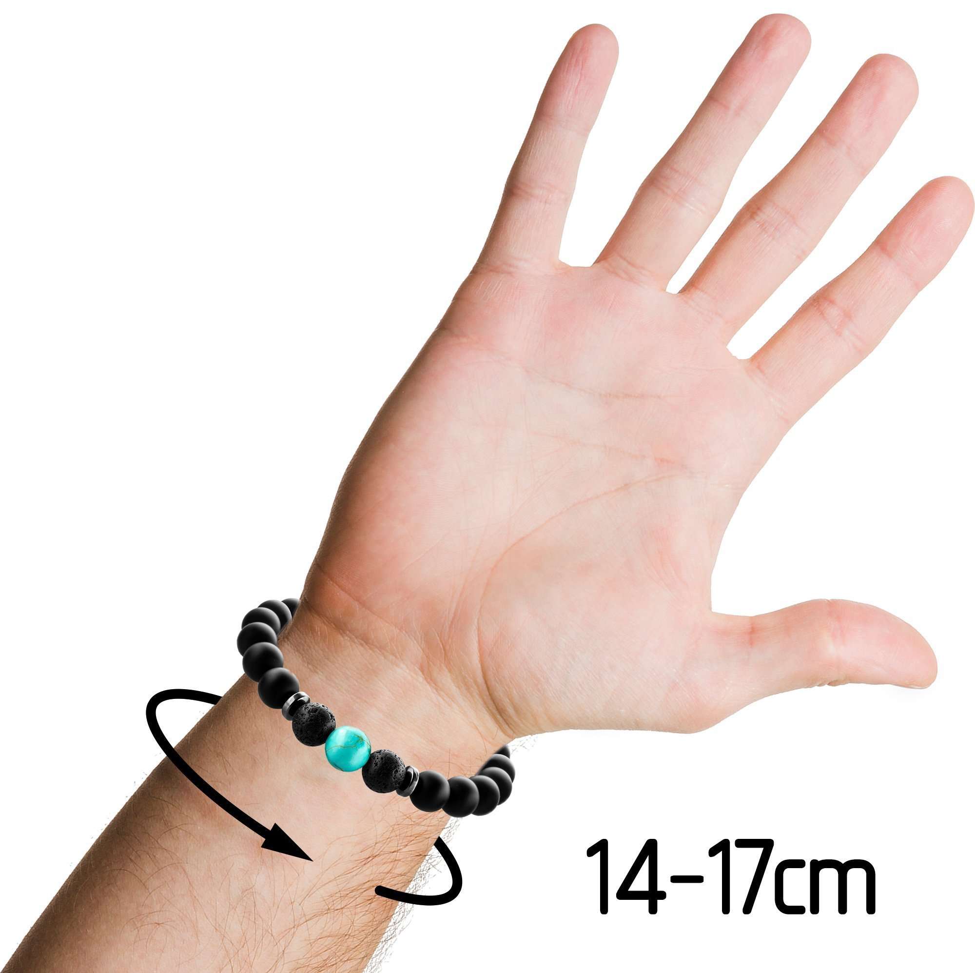 Chakra-Perlenarmbänder mit 8mm Schmuckstein-Perlen - FABACH#Stil_Visuddha (Tuerkis-Blau)