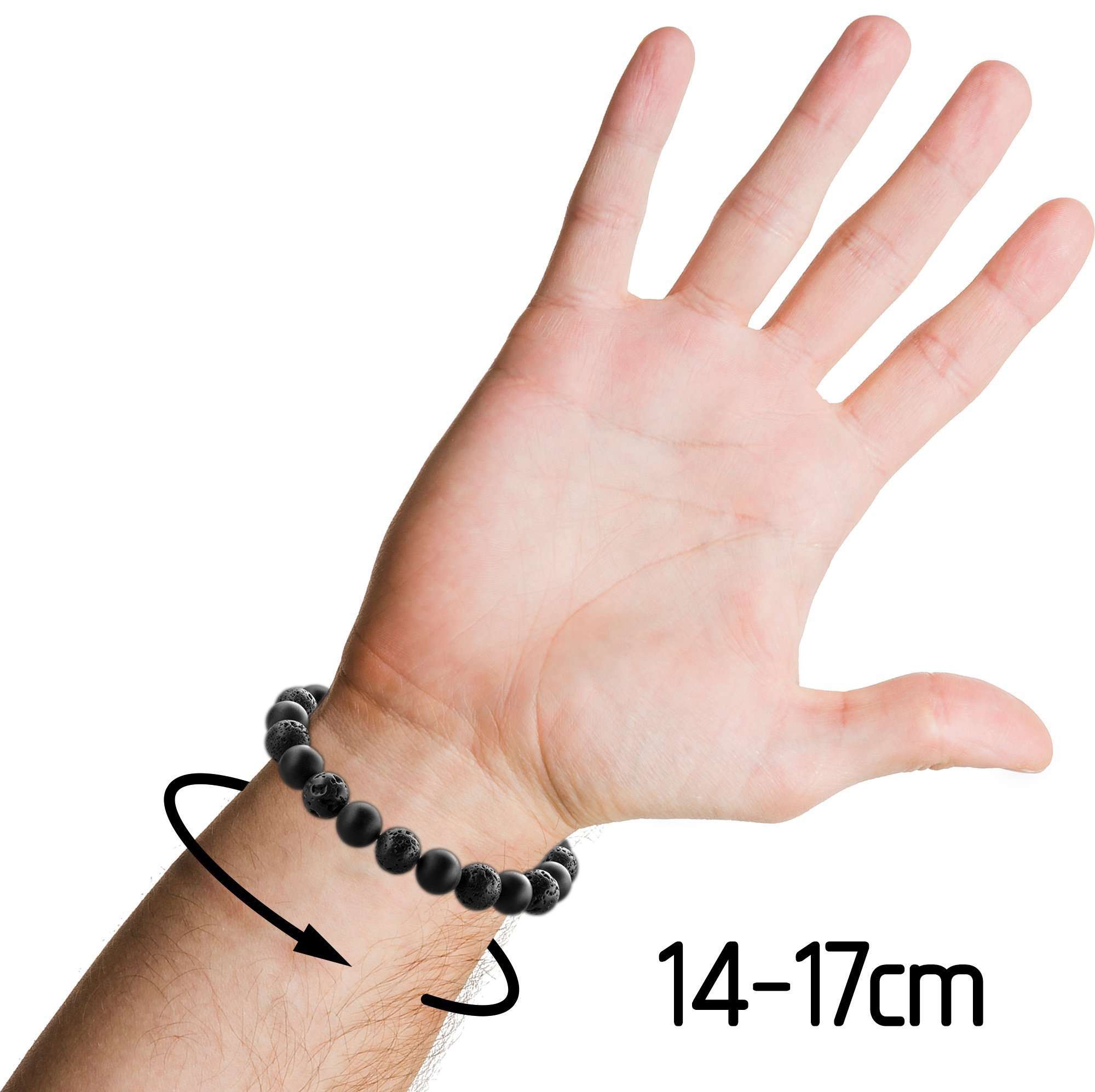 Chakra-Perlenarmbänder mit 8mm Schmuckstein-Perlen - FABACH#Stil_Dharma (Schwarz)