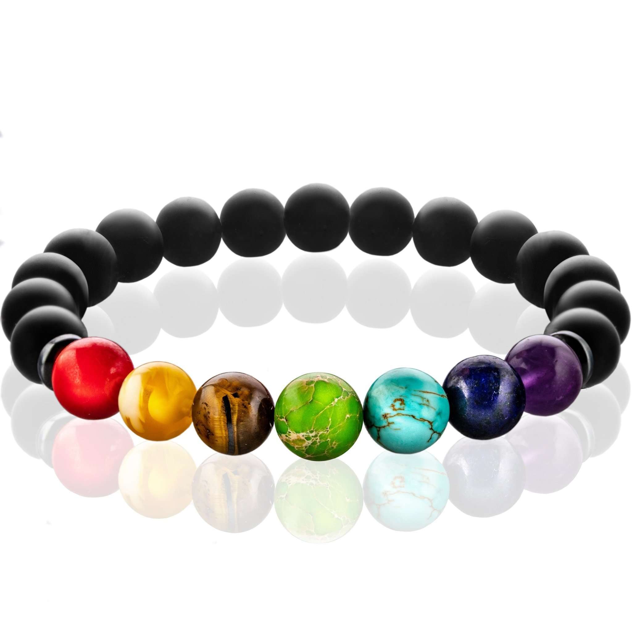 Chakra-Perlenarmbänder mit 8mm Schmuckstein-Perlen - FABACH#Stil_7 Chakren